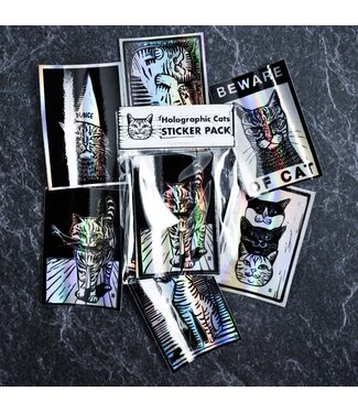 Jesse Jarldane Art Holographic Cats Sticker Pack by Jesse Jarldane