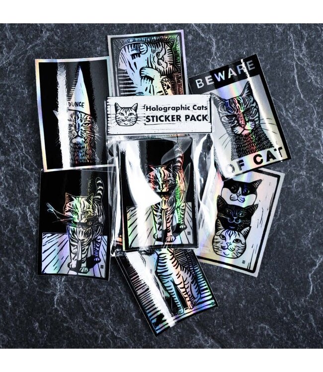 Jesse Jarldane Art Holographic Cats Sticker Pack by Jesse Jarldane