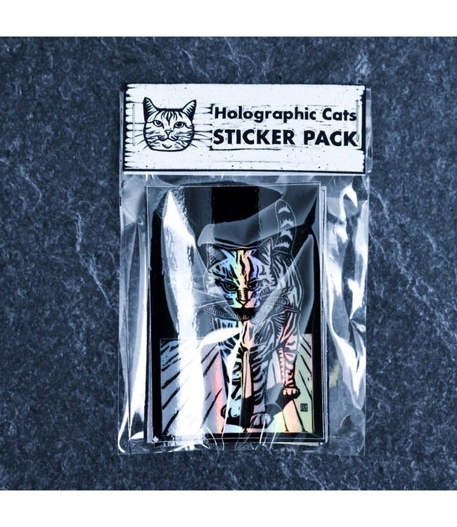 Jesse Jarldane Art Holographic Cats Sticker Pack by Jesse Jarldane