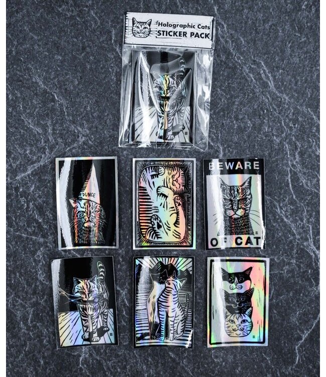 Jesse Jarldane Art Holographic Cats Sticker Pack by Jesse Jarldane