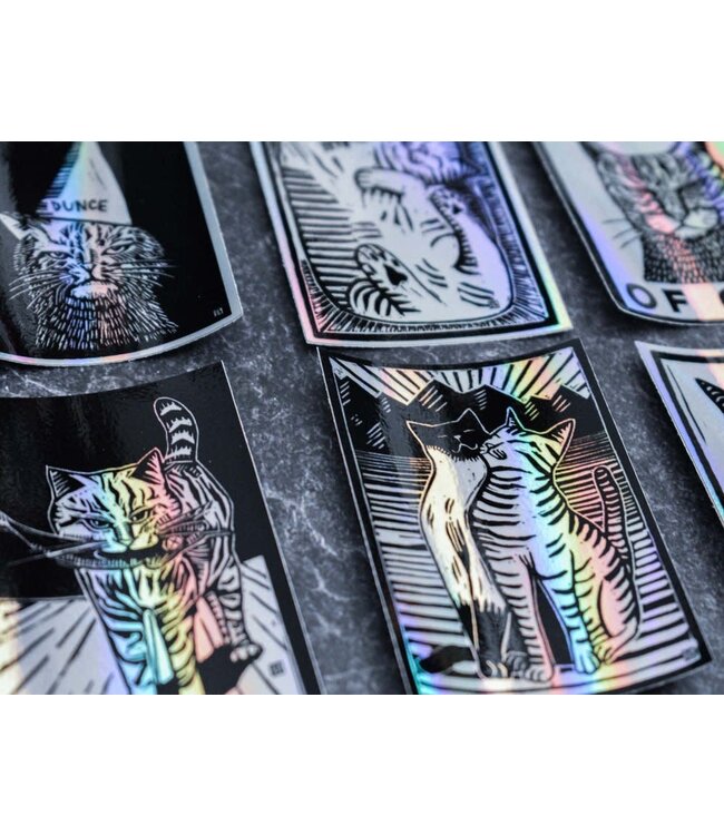 Jesse Jarldane Art Holographic Cats Sticker Pack by Jesse Jarldane