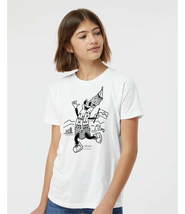 Abstract Dan the Clock Man Youth Tee by Andrea Thurber