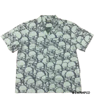 Swamp Co Faded Green Skull Button Ups