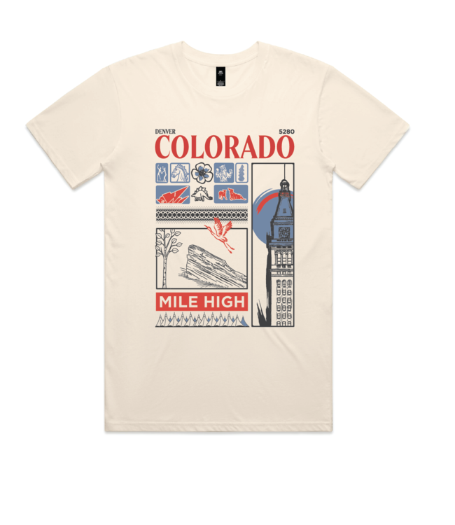 Abstract Colorado Mile High Montage tee
