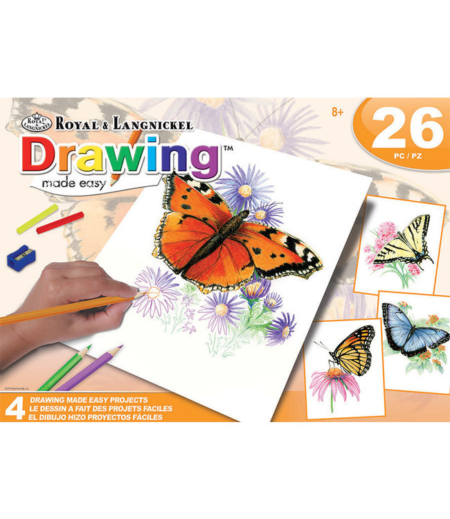 3T-4 PC DRAWING BUTTERFLIES BO
