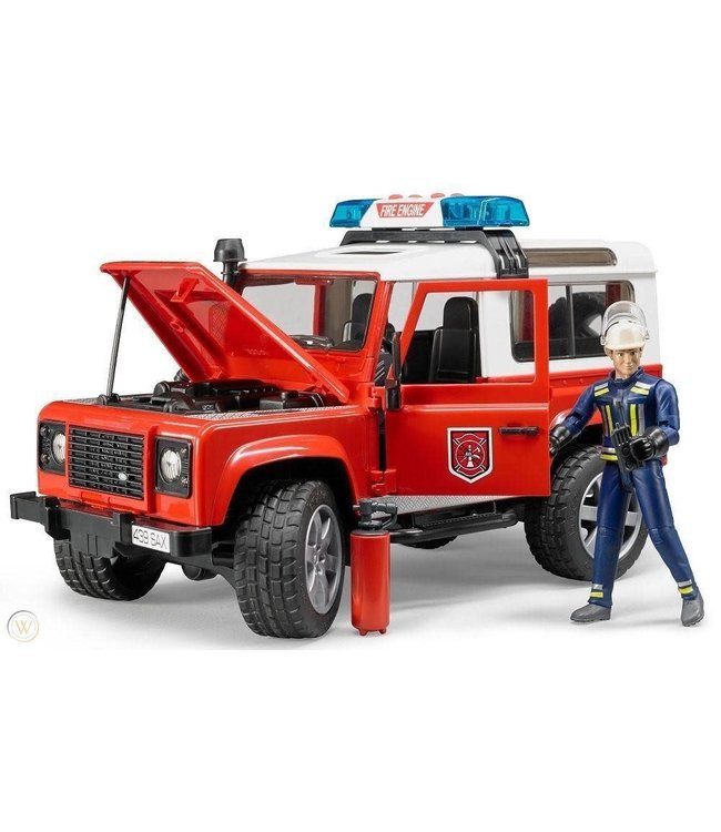 Land Rover Fire Department vehicle with fireman