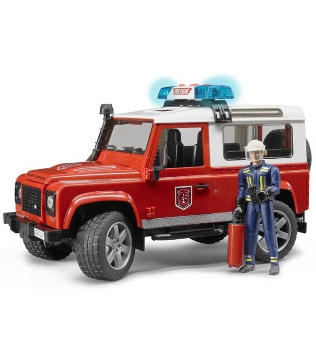 Land Rover Fire Department vehicle with fireman