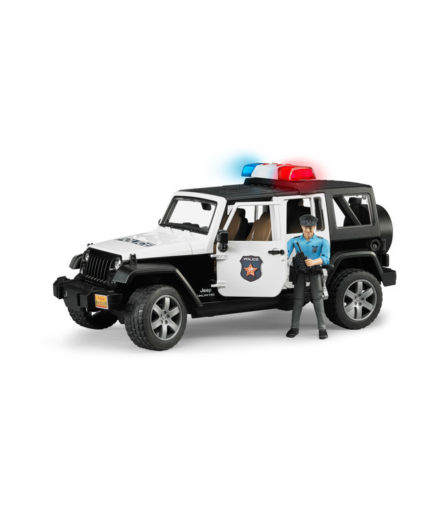 Bruder Jeep Rubicon Police car + light skin Policem