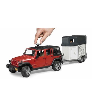 Bruder Jeep Wrangler Unlimited Rubicon w Horse Trailer & horse