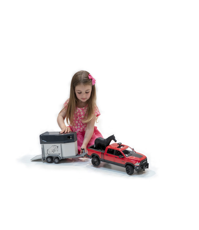 RAM 2500 Pickup Truck w Horse Trailer and Horse