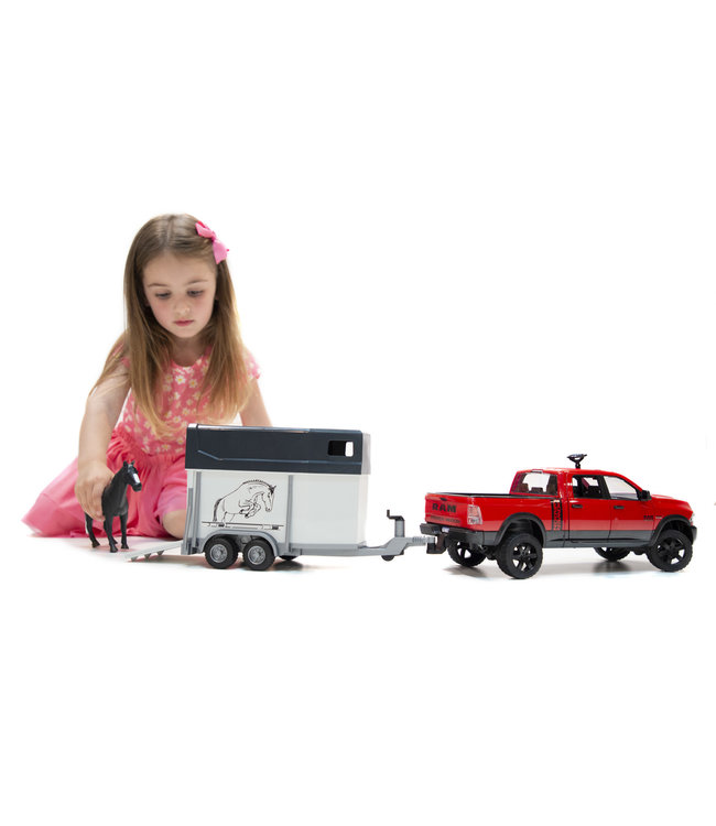 RAM 2500 Pickup Truck w Horse Trailer and Horse