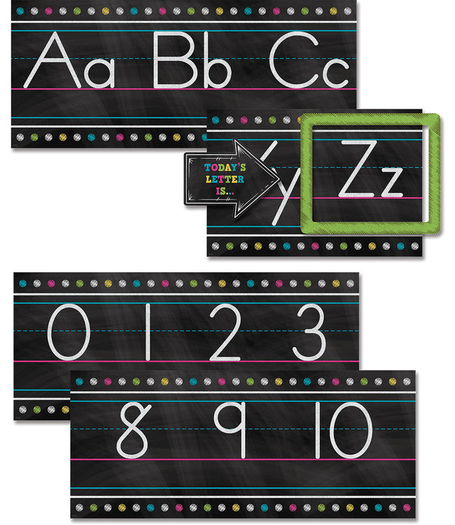Chalkboard Brights Alphabet Line Bulletin Board