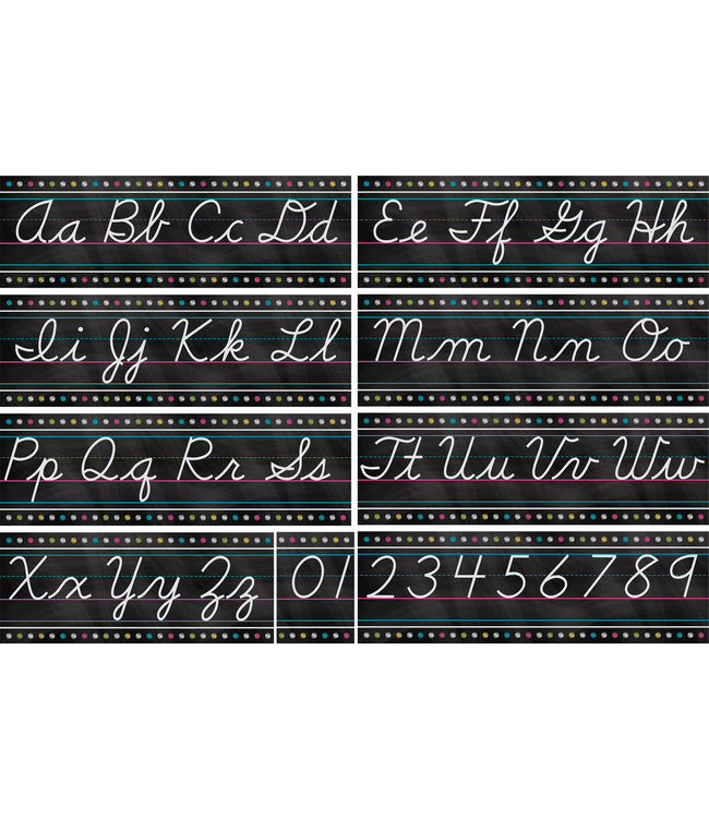 Chalkboard Brights Cursive Writing Bulletin Board