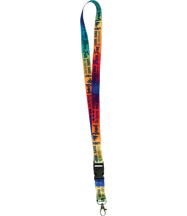 Positive Sayings Watercolor Lanyard