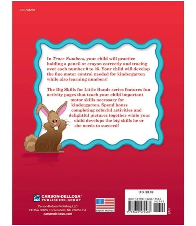 Big Skills for Little Hands: Trace Numbers (Ages 3+) Book