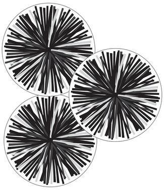 Carson Dellosa Black & White Poms Colorful Cut-Outs