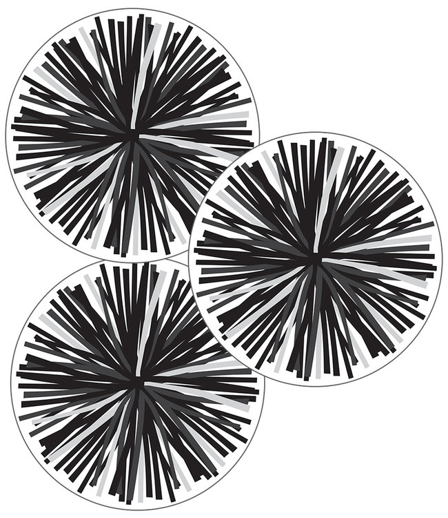 Black & White Poms Colorful Cut-Outs® (Single Design)