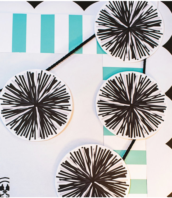 Black & White Poms Colorful Cut-Outs® (Single Design)