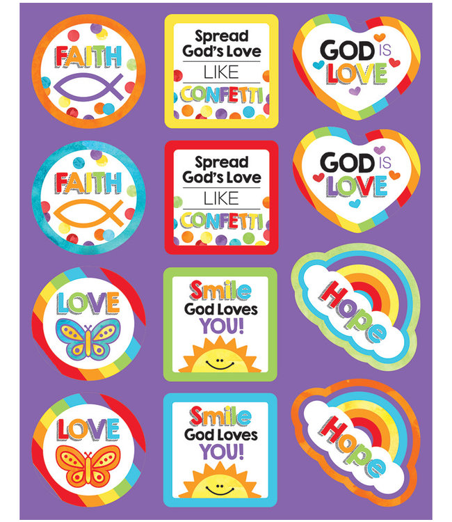 Sticker-God's Love Shape (Pack Of 72)