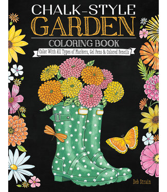 Chalk-Style Garden Coloring Book