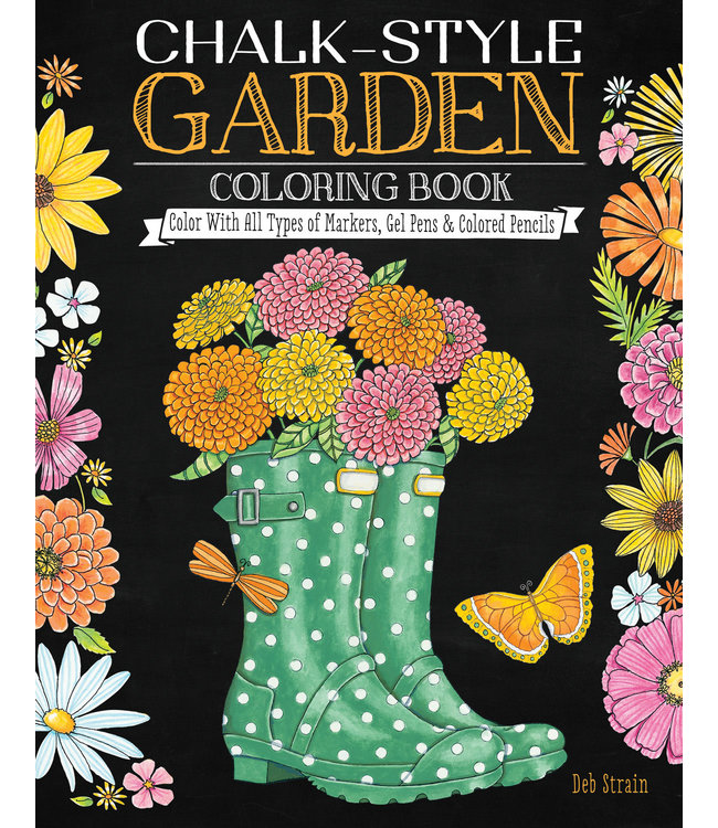 Chalk-Style Garden Coloring Book