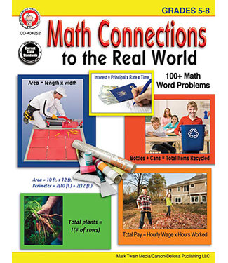 Carson Dellosa Math Connections to the Real World (5-8) Book (Mark Twain)