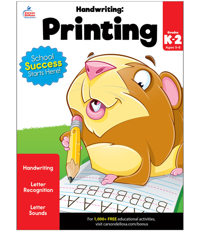 Handwriting: Printing Workbook Grade K-2