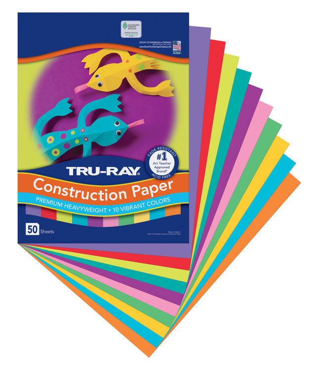 TRU-RAY 9X12 BRIGHT ASSORTED 50CT