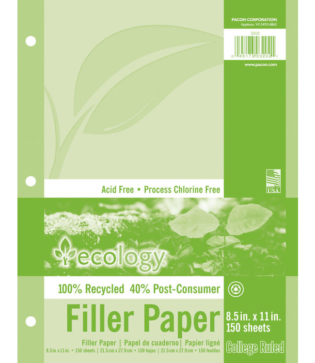 Recycled Filler Paper White 3-Hole Punched