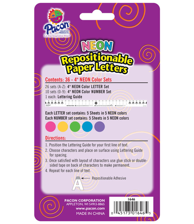 Self-Adhesive Paper Letters