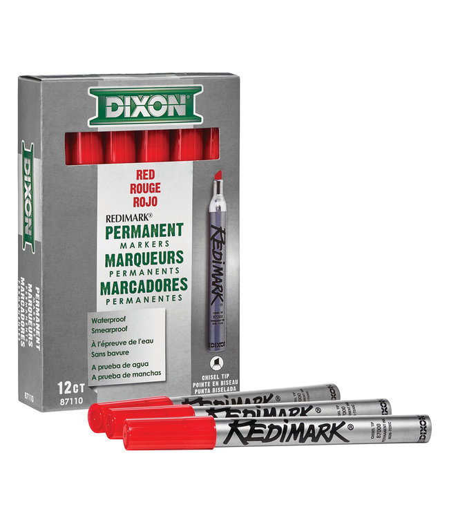 Chisel Point  Metal Barrel - Red - 12 Ct