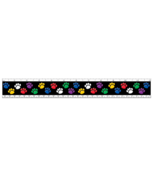 Colorful Paw Prints Ruler