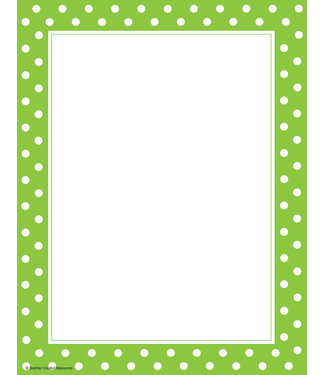 Teacher Created Resources Lime Polka Dots Computer Paper