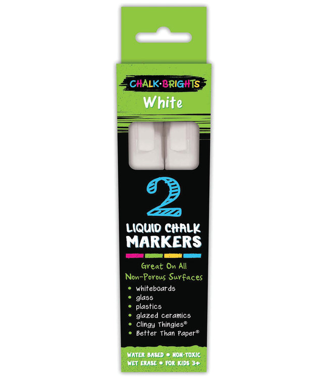 Chalk Brights White Liquid Chalk Markers - 2-pack