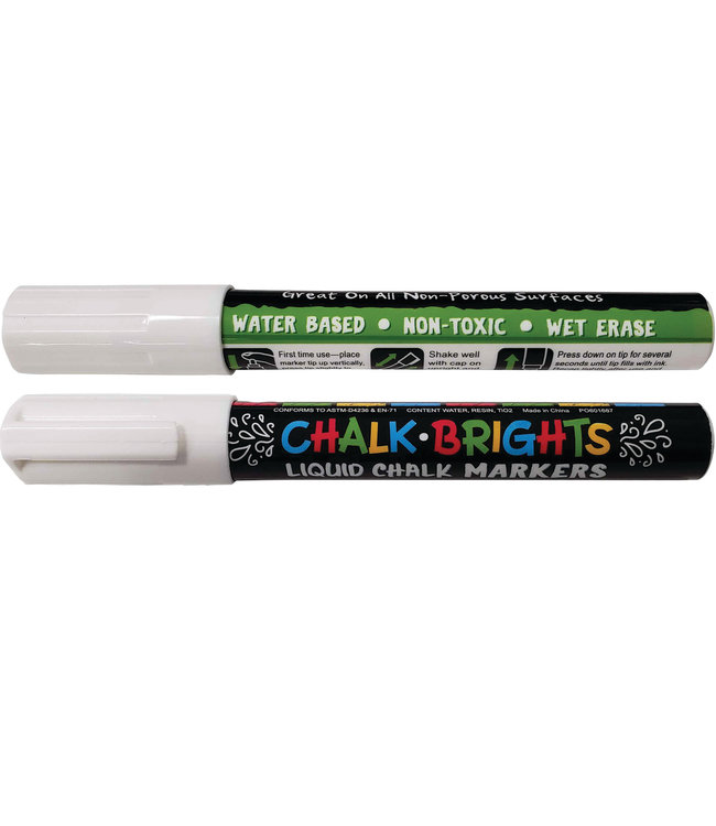 Chalk Brights White Liquid Chalk Markers - 2-pack