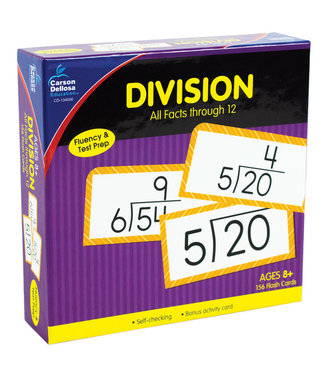 Carson Dellosa Division All Facts Through 12 Flash Cards