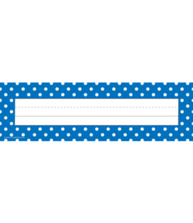 Blue Polka Dots Flat Name Plates