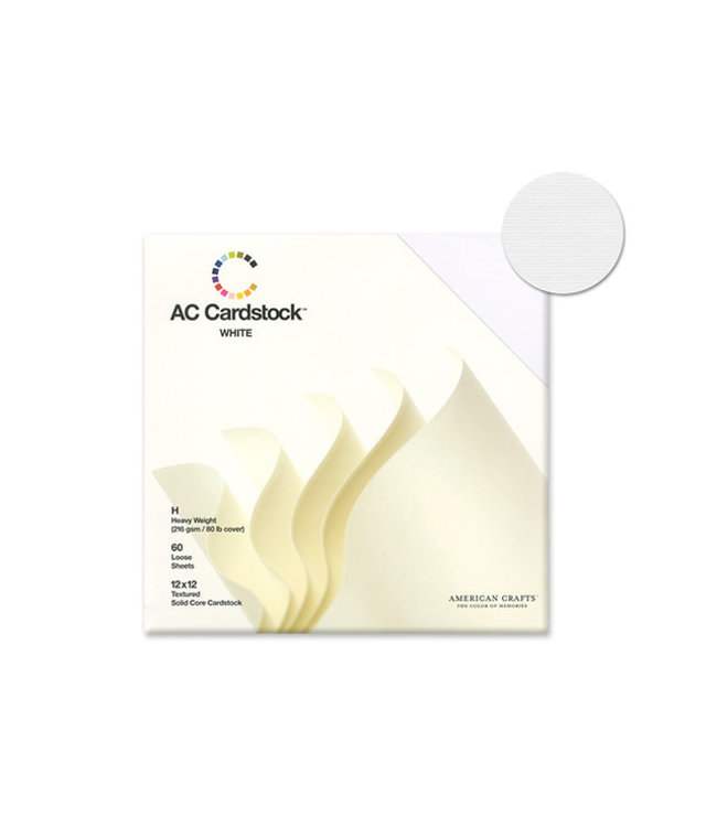 Scrapbook Cardstock: 12"x12 Textured-White