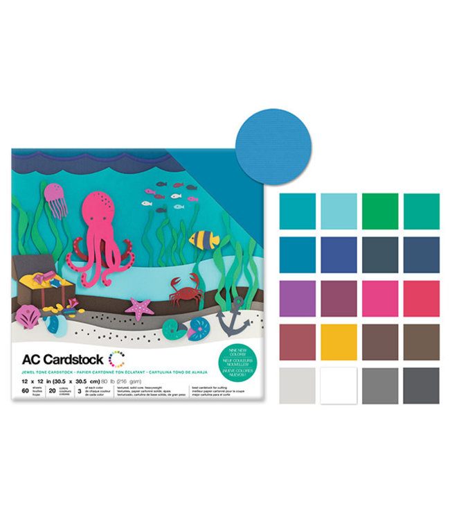 Scrapbook Cardstock: 12"x12 Textured-Jewel Tones