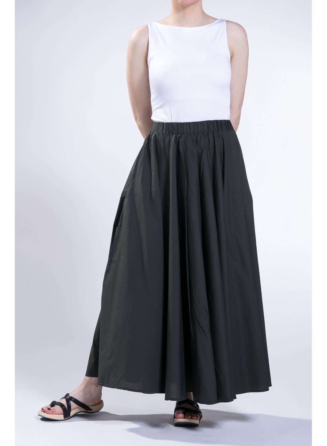 Black Maxi Skirt Floor Length High Waisted Long Skirt Sk-lv 