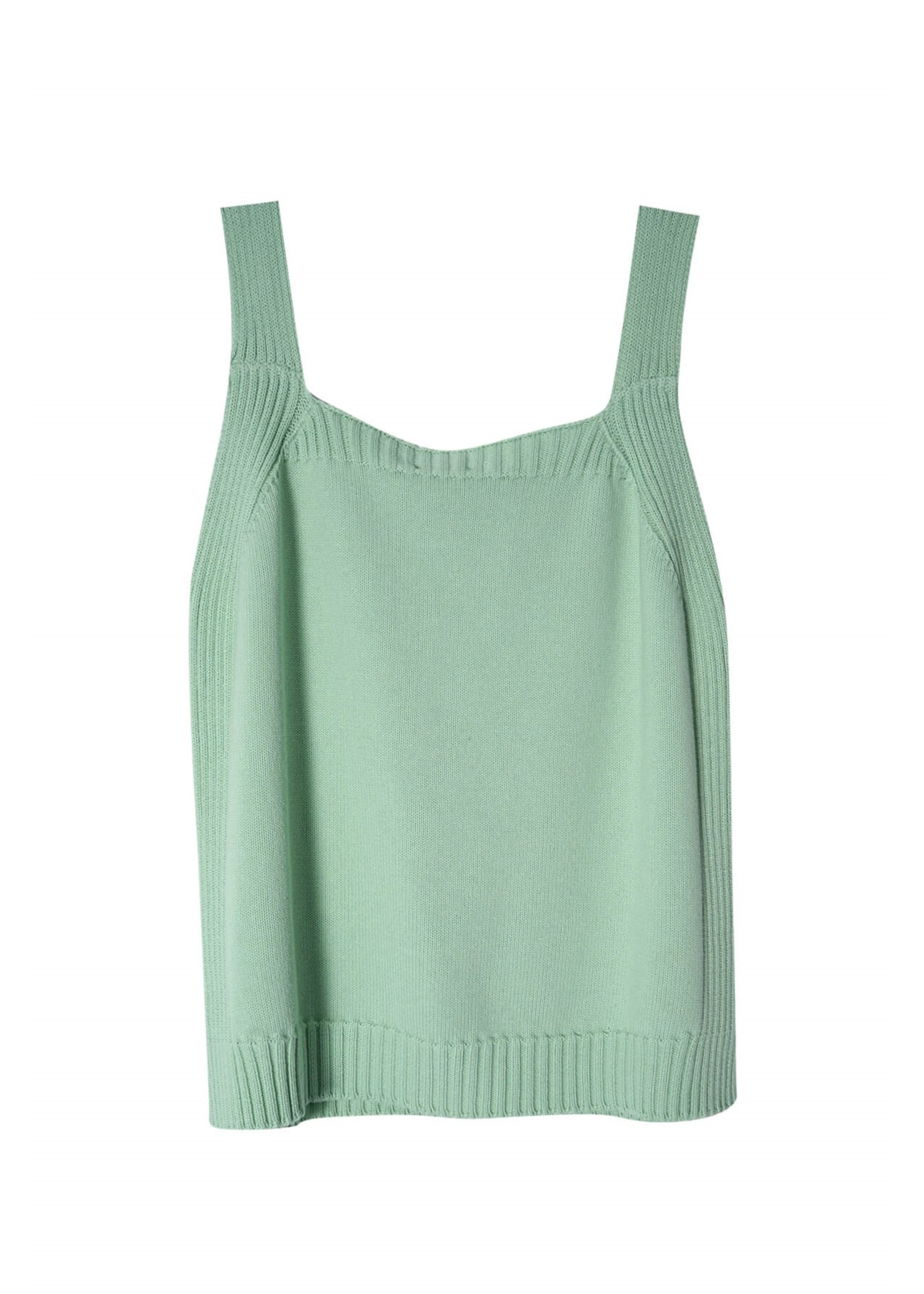 SYBIL b5625 mint green cotton knit top
