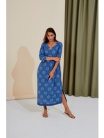 BLUEBERRY 9769 cotton voile classic kaftan dress print