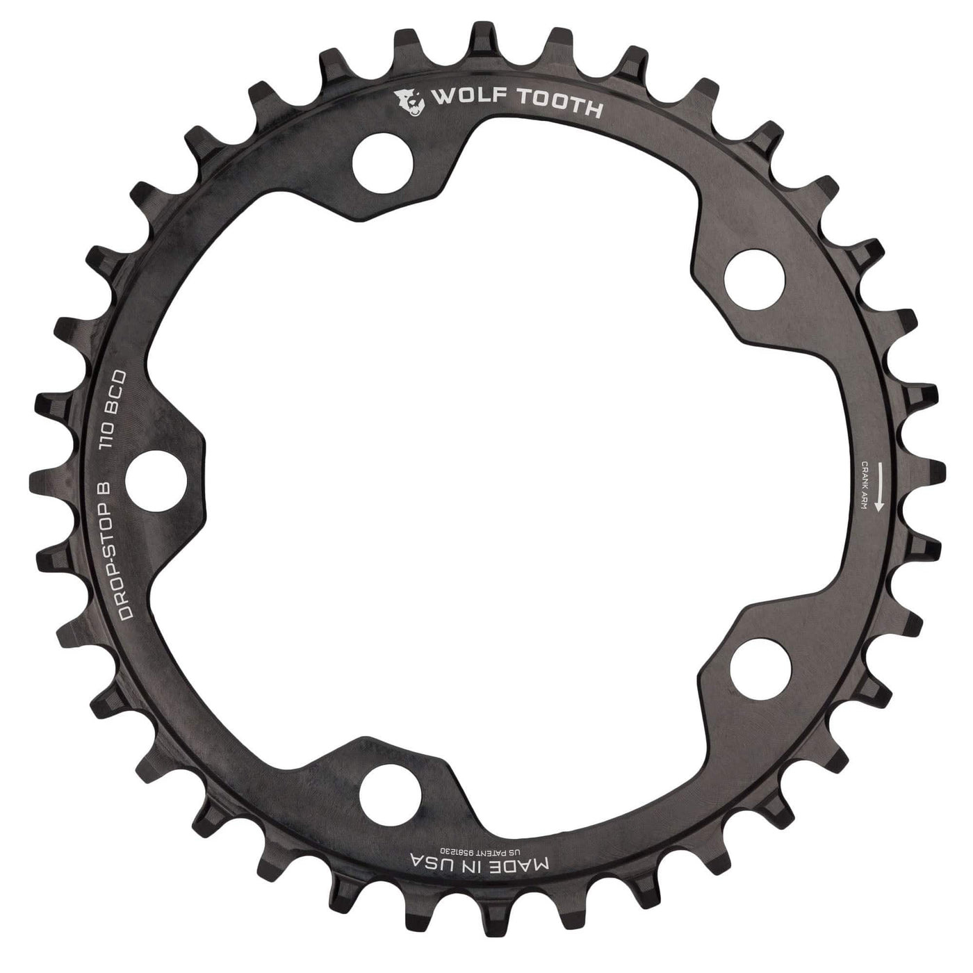 Bash Guard WOLF TOOTH pour Plateau Direct Mount WOLF TOOTH Inox Noir