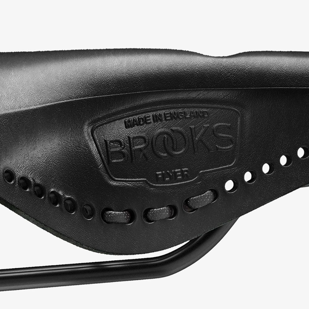 Brooks England Flyer Carved Black, Touring Leather Bike