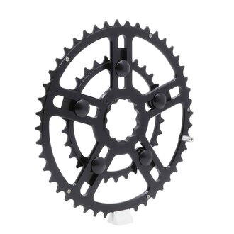 White Industries Double Chainrings Black and Silver