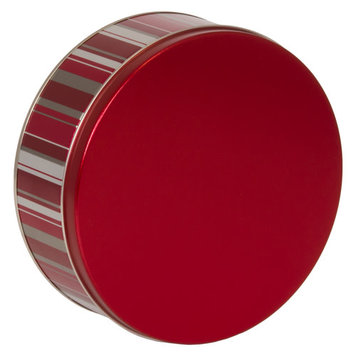 7x2.5” Classic Stripe Cookie Tin, 2lb capacity