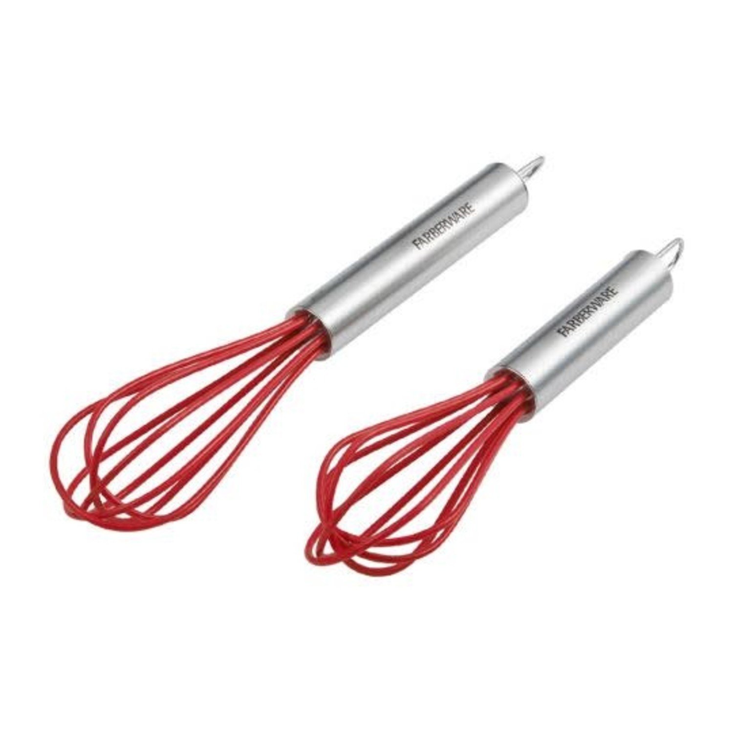 8 Stainless Steel Grey Silicone Whisk Cooks on Fire Color: Red