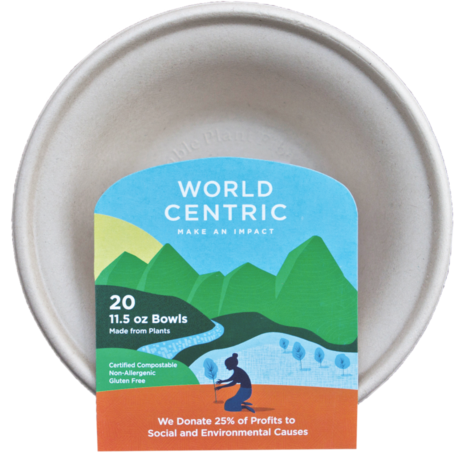 World Centric's Square Bowl - Unbleached Plant Fiber - Compostable