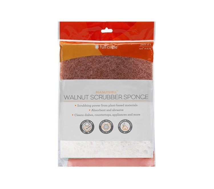 Walnut Scrubber Sponges, set of 2
