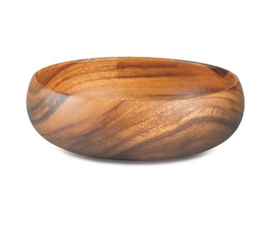 Salad / Serving Bowl, 3-Piece Set, Acacia Wood, 12 Bowl + Serving Hands,  Calabash Collection